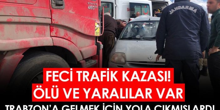 Erzincan-Sivas karayolunda feci kaza! Trabzon' a gelmek için yola çıkmışlardı
