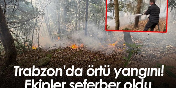 Trabzon'da örtü yangını! Ekipler seferber oldu