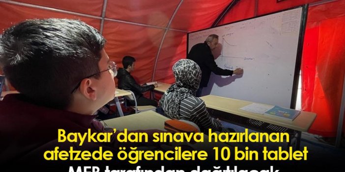Baykar’dan sınava hazırlanan afetzede öğrencilere 10 bin tablet