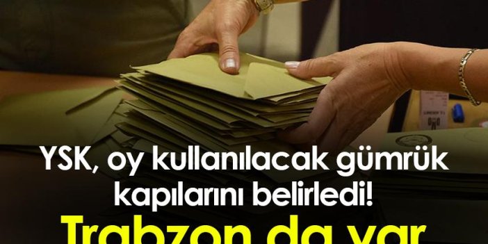 YSK, oy kullanılacak gümrük kapılarını belirledi! Trabzon da var