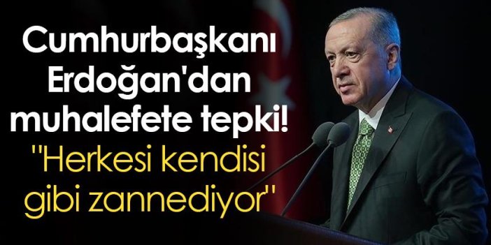 Cumhurbaşkanı Erdoğan'dan muhalefete tepki! 