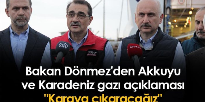Bakan Dönmez'den Akkuyu ve Karadeniz gazı açıklaması "Karaya çıkaracağız"
