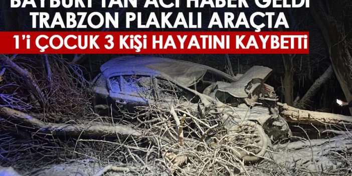 Bayburt'tan yürek yakan haber! Trabzon plakalı araçta 1'i çocuk 3 kişi hayatını kaybetti