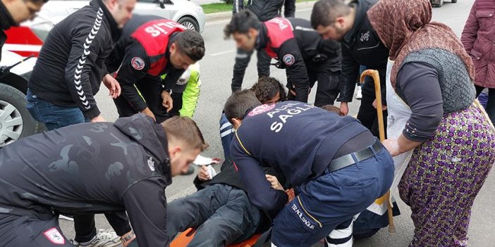 Samsun'da motosikletli yunus polisi kaza yaptı! 1 yaralı