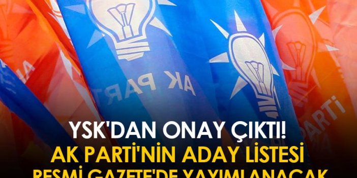 YSK'dan onay çıktı! AK Parti'nin aday listesi Resmi Gazete'de yayımlanacak