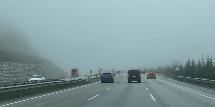 Samsun-Ankara kara yolunda sis etkili oldu