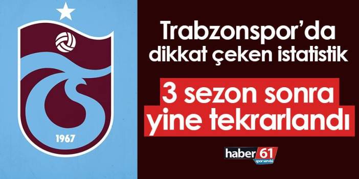 Trabzonspor’da dikkat çeken istatistik! 3 sezon sonra yine tekrarlandı