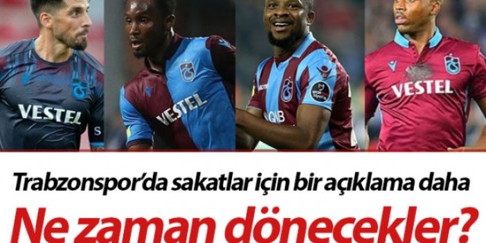 Trabzonspor'un sakatları için bir açıklama daha