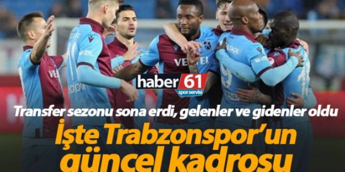 Trabzonspor'un güncel kadrosu | 2019-20 Sezonu İkinci Yarısı.
