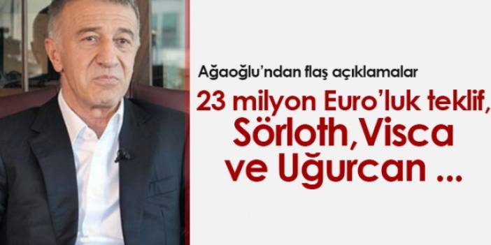 Ağaoğlu açıkladı: 23 milyon euroluk teklif, Sörloth, Edin Visca ve Uğurcan Çakır...