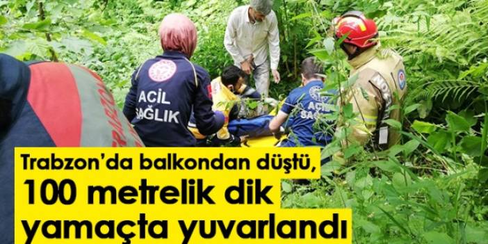 Trabzon'da balkondan düştü, 100 metrelik dik yamaçta yuvarlandı. Foto Haber