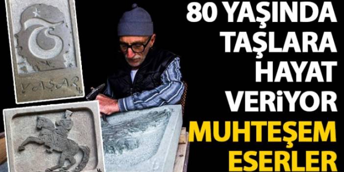 Trabzon'da 80 yaşındaki Yadigar dede taşa hayat veriyor! Muhteşem eserler. Foto Haber