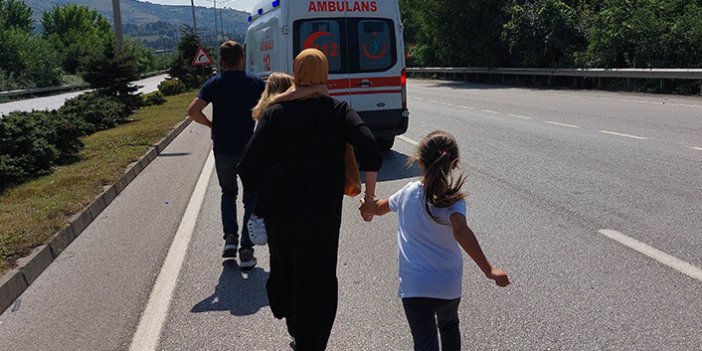 Kendi yaptığı kazayı unutup yanan oğlunun içinde olduğu ambulansa koştu