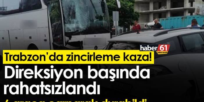Trabzon'un Yomra ilçesi Liman Kavşağında zincirleme kaza! 6 araç birbirine girdi