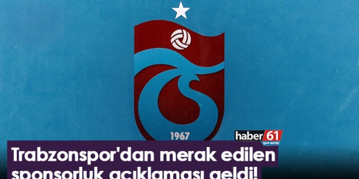 Trabzonspor'dan merak edilen sponsorluk açıklaması geldi!
