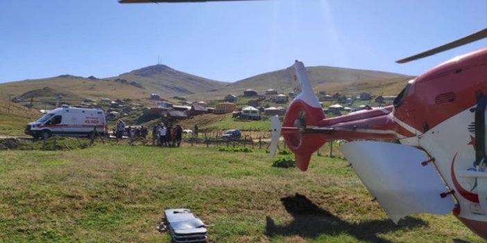 Yaylada hastalanan yaşlı kadın Trabzon'a helikopter ambulans ile getirildi
