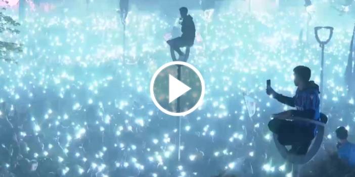 Trabzon’daki şampiyonluk kutlaması dünyayı kıskandırdı! Işık denizi. Video Haber