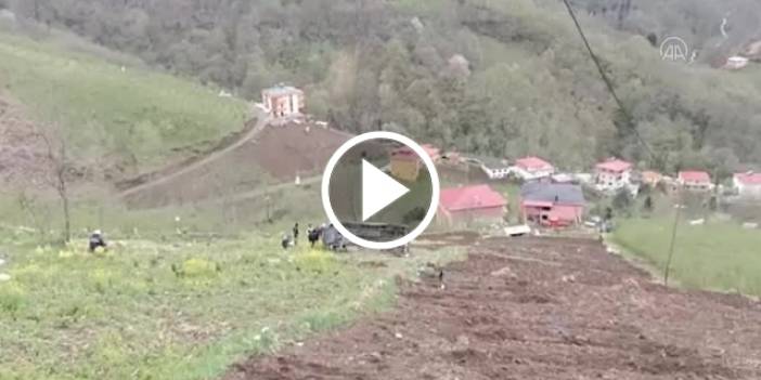 Trabzon'da hasta taşıyan minibüs şarampole yuvarlandı! 4 yaralı. Video Haber