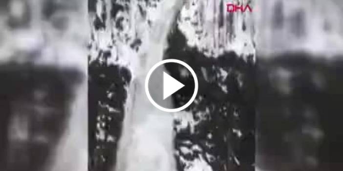 Rize'de çığ düşme anı kamerada. Video Haber