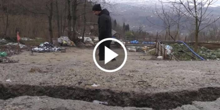 Trabzon'da heyelan! 1 ev yıkıldı. Video Haber