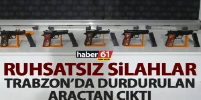 Trabzon'da araç içersinde ruhsatsız silahlar yakalandı. Video Haber
