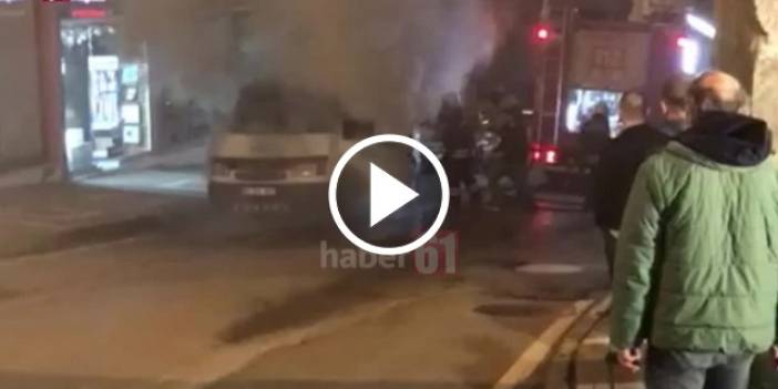Trabzon'da araç yandı - Video Haber