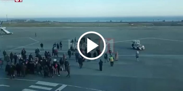 Trabzon Havalimanı’nda gerginlik! Apronda polisle tartıştılar