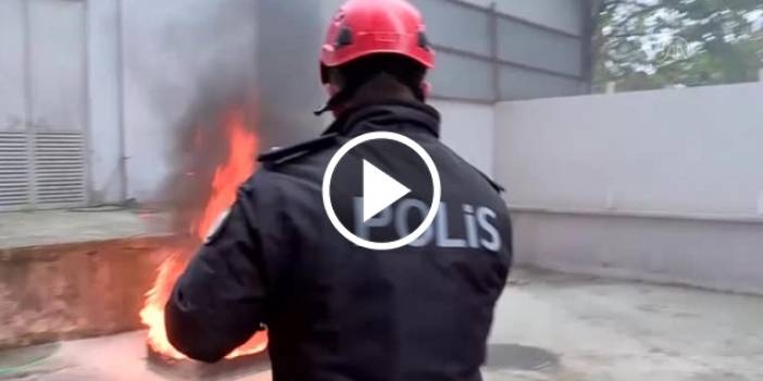 Trabzon Emniyetinde yangın tatbikatı