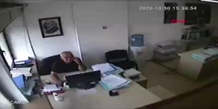 Avukatın deprem anındaki soğukkanlılığı kamerada