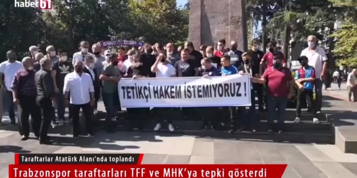 Taraftarlar Trabzonspor'a yapılan haksızlığa kayıtsız kalmadı