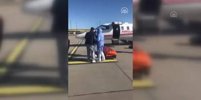 İsveç'teki Türk hasta Emrullah Güleşken ambulans uçakla Türkiye'ye getiriliyor