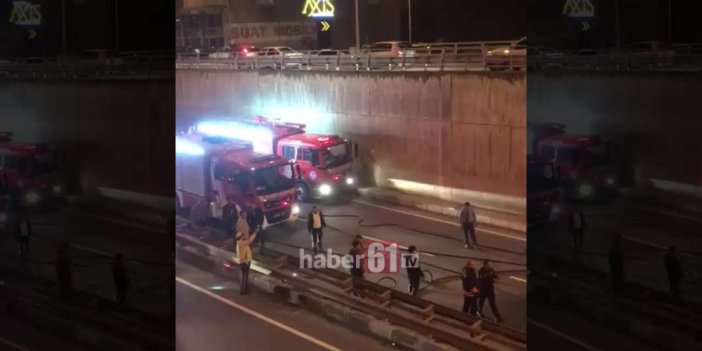 Trabzon'da otobüs yandı