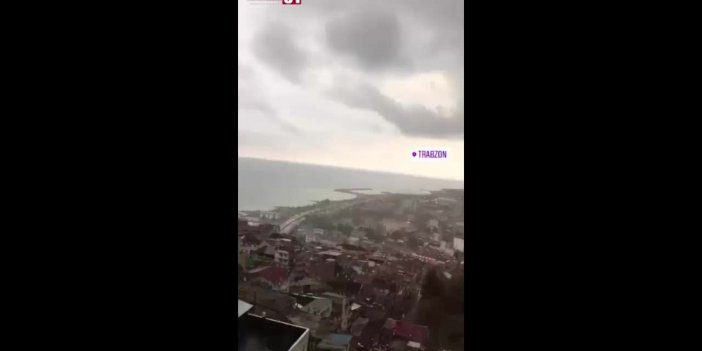 Trabzon'da korkutan görüntü! Adeta yeri deldi