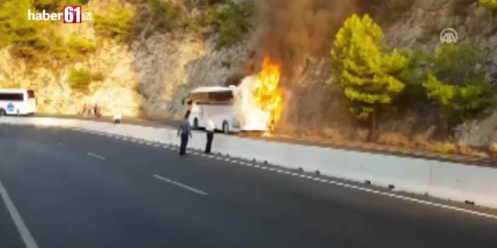 Muğla'da yolcu otobüsü yandı