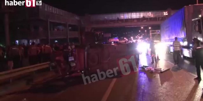 Trabzonda feci kaza : 1 ölü 14 yaralı