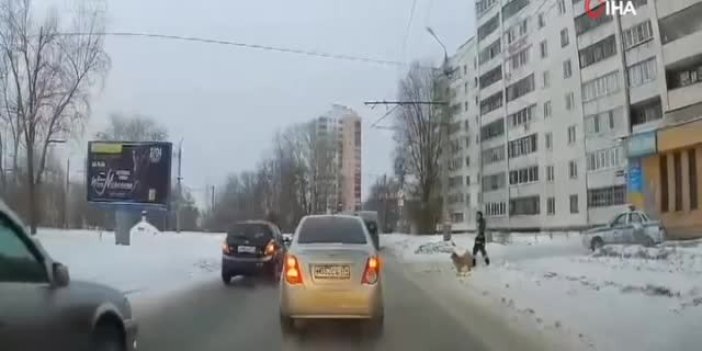 Köpeğin yardımına polis koştu