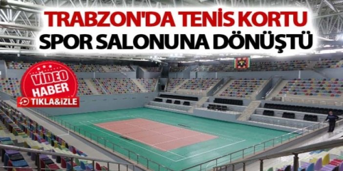 Trabzon'da Tenis kortu spor salonuna dönüştü
