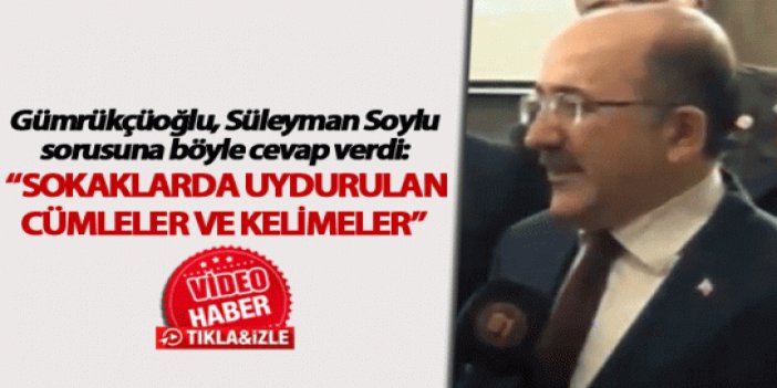Gümrükçüoğlu, Süleyman Soylu sorusuna böyle cevap verdi