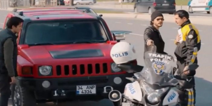 Çukur'da kesilen trafik polisi sahnesi