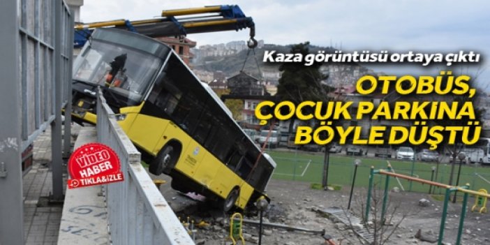 Trabzon'da otobüsün çocuk parkına girdiği anlar görüntülendi
