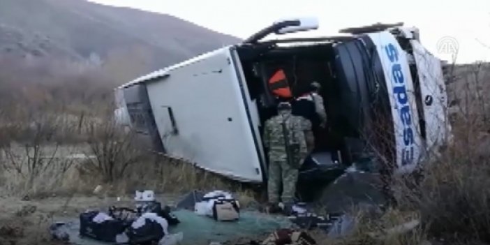 Erzincan'da otobüs kazası: 1 ölü 10 yaralı