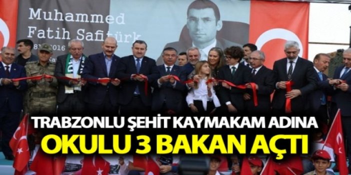 Trabzonlu Şehit Kaymakam Muhammed Fatih Safitürk adına okul açıldı