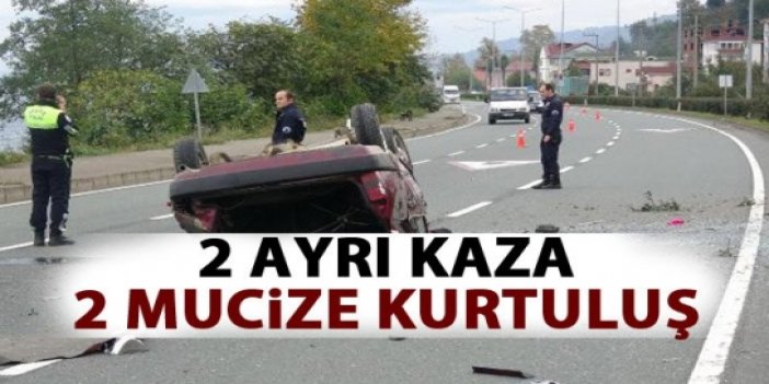 Trabzon'da iki ayrı kaza