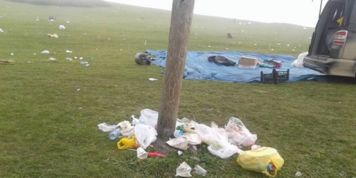 Trabzon'da yaylalar şenlik sonrası çöplüğe döndü