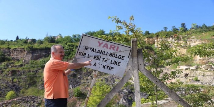 Araklı Taşönü mahallesi eski taş ocağı heyelan tehdidi taşıyor