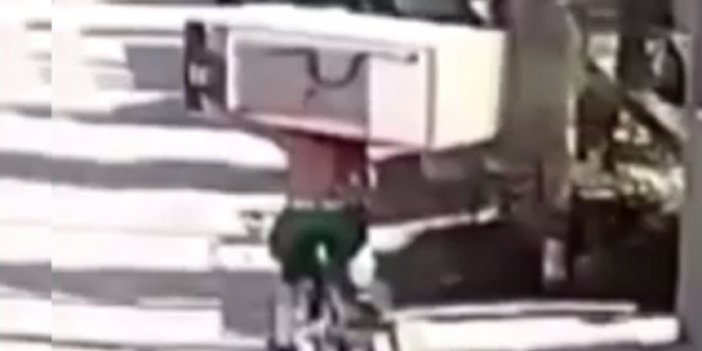 Bisiklet sırtında buzdolabı hırsızlığı