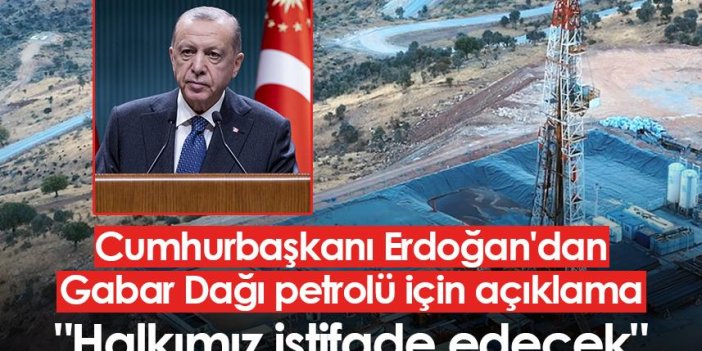 Cumhurbaşkanı Erdoğan'dan Gabar Dağı'ndaki petrol hakkında açıklama: "Halkımız istifade edecek"