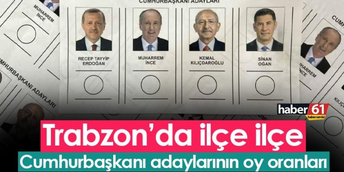 Trabzon'da ilçe ilçe 2023 Cumhurbaşkanı Seçimi sonuçları