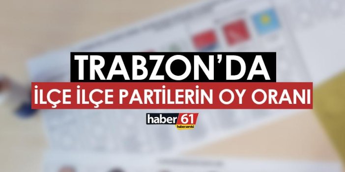 İşte Trabzon'da ilçe ilçe 2023 Milletvekili seçim sonuçları