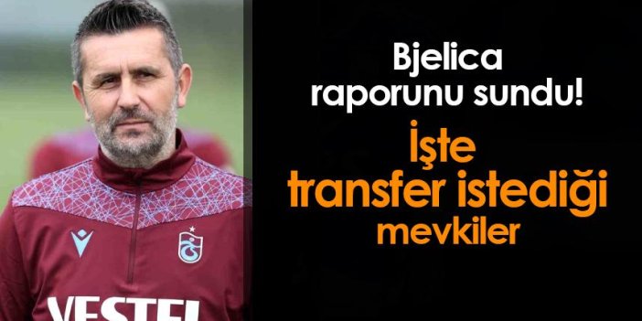 Trabzonspor'da Bjelica rapor verdi! İşte transfer yapılacak mevkiler